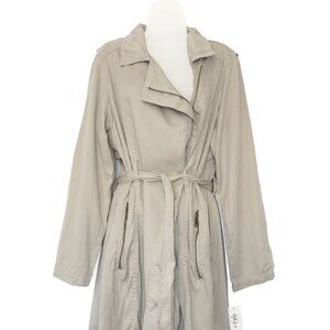 NWT Style & Co Lightweight Belted Trench Coat Beige - Size L